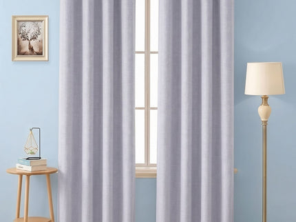 Silver Grey Colour Textured Velvet Flock Readymade Curtain