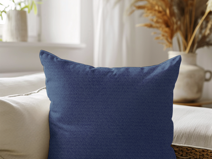 Dark Blue Colour Textured Velvet Flock Readymade cushion cover