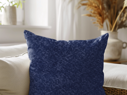 Dark Blue Colour Textured Velvet Flock Readymade cushion cover