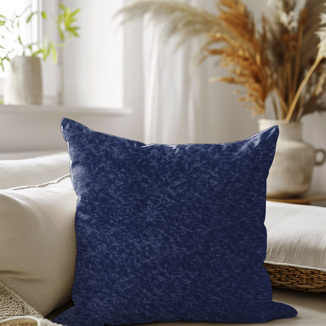 Dark Blue Colour Textured Velvet Flock Readymade cushion cover