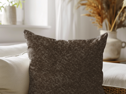 Pastel Brown Colour Textured Velvet Flock Readymade cushion cover