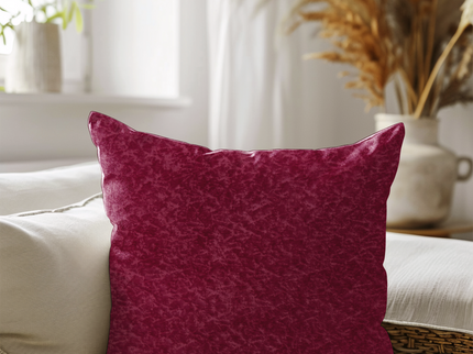 Wine Colour Textured Velvet Flock Readymade cushion cover