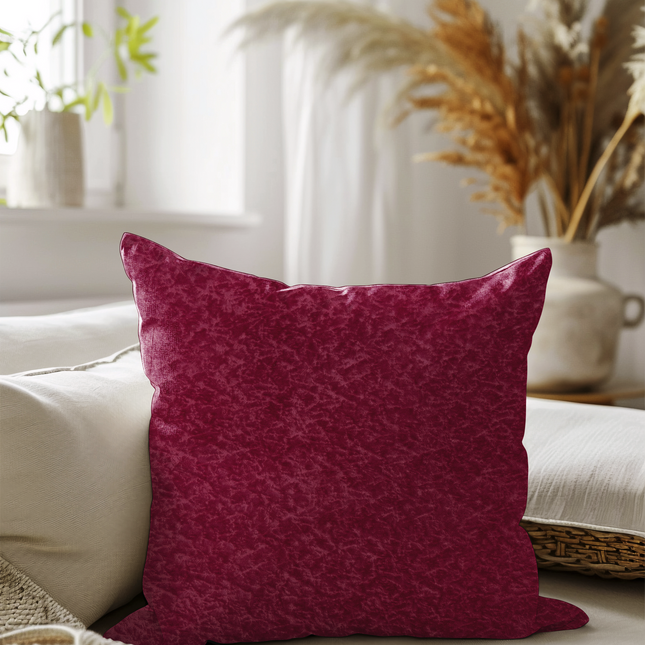 Wine Colour Textured Velvet Flock Readymade cushion cover