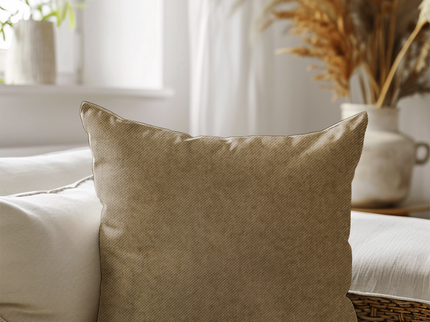 Coffee Brown Colour Textured Velvet Flock Readymade cushion cover