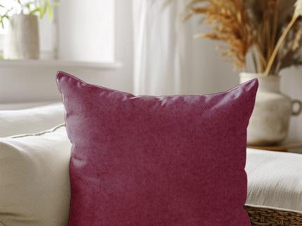 Wine Colour Textured Velvet Flock Readymade cushion cover