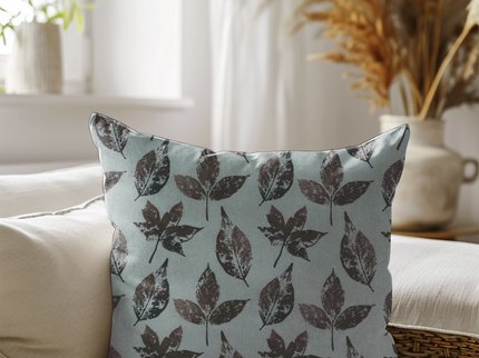 Brown and Dark Brown Colour Leaves Pattern readymade cushion cover