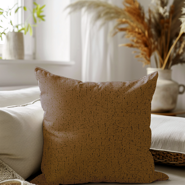 Ochre Golden Yellow Colour Textured Suede Readymade cushion cover