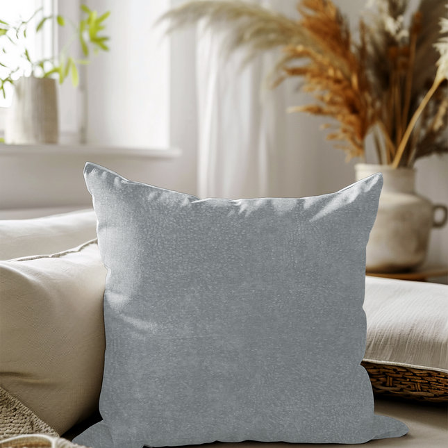 Light Grey Beige Colour Textured Velvet Flock readymade cushion cover
