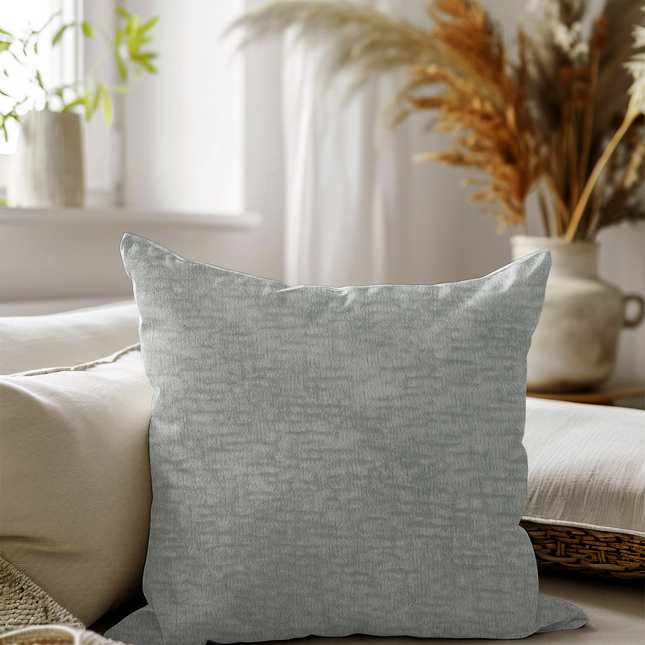 Light Beige Taupe Colour Textured Velvet Flock readymade cushion cover