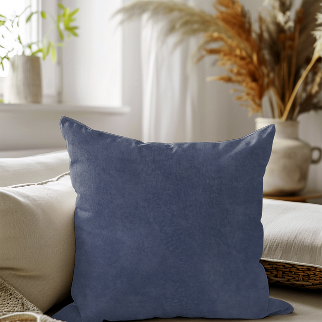 Charcoal Black Colour Textured Velvet Flock readymade cushion cover