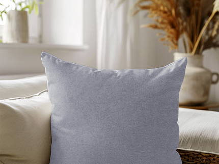 Silver Grey Colour Textured Velvet Flock readymade cushion cover