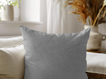 Beige Grey Colour Textured Velvet Flock readymade cushion cover