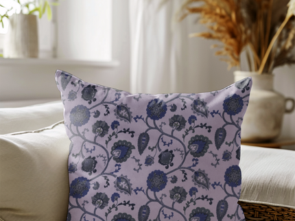 Green and Blue Floral and Leaves Pattern Velvet readymade cushion cover