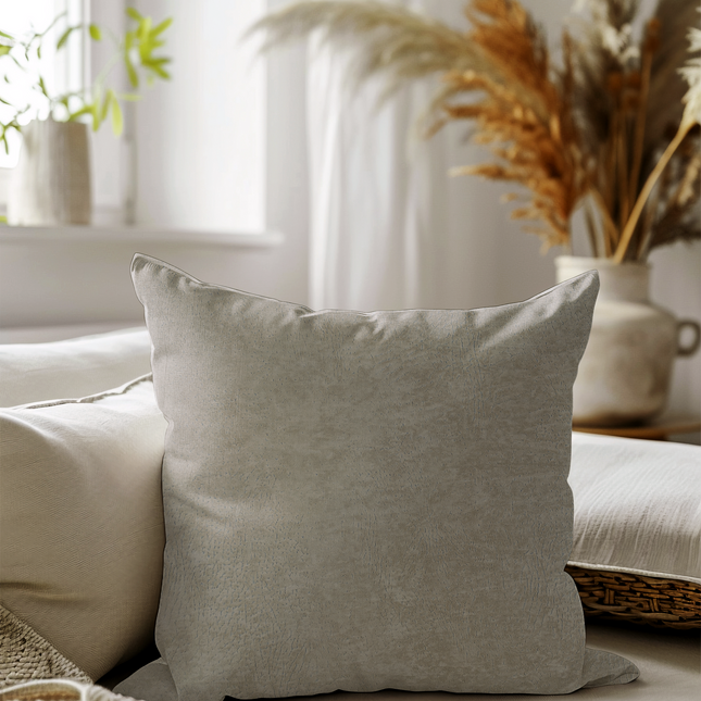 Desert Brown Colour Textured Velvet Flock Readymade cushion cover