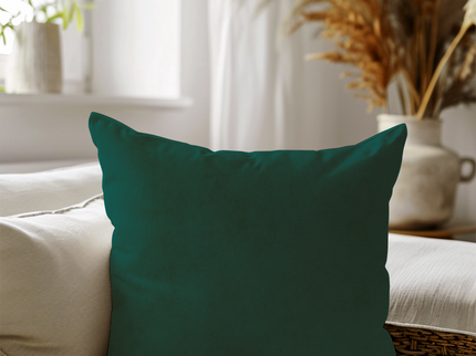 Medium Green Colour Textured Velvet Flock readymade cushion cover