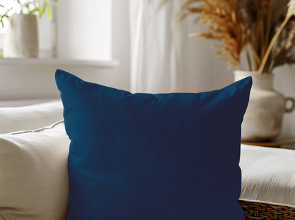 Royal Blue Colour Plain Velvet Flock readymade cushion cover