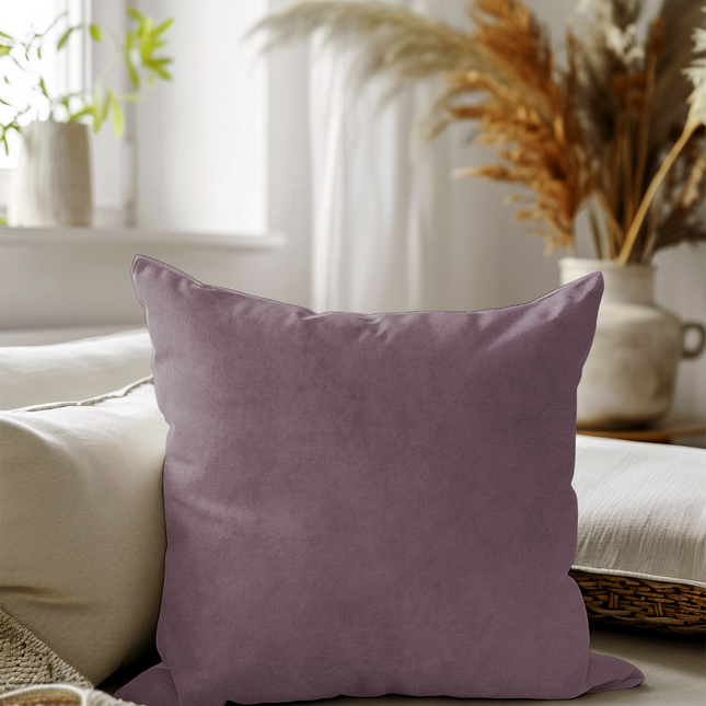 Ultra Pink Colour Plain Velvet Flock Readymade cushion cover