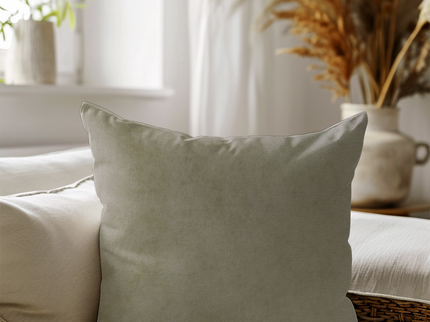Olive Light Brown Colour Plain Velvet Readymade cushion cover