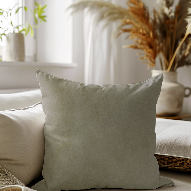 Olive Light Brown Colour Plain Velvet Readymade cushion cover