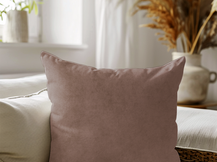 Peach Colour Plain Velvet Flock readymade cushion cover