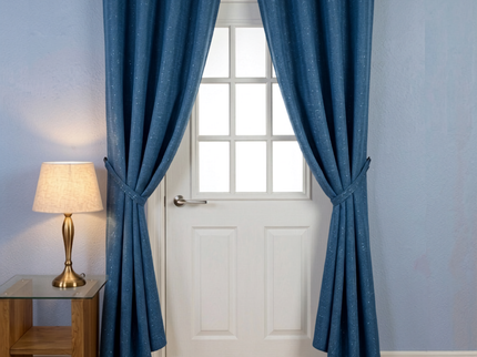Grey colour textured velvet Flock readymade curtain