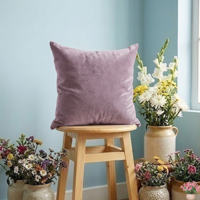 Ultra Pink Colour Plain Velvet Flock Readymade cushion cover