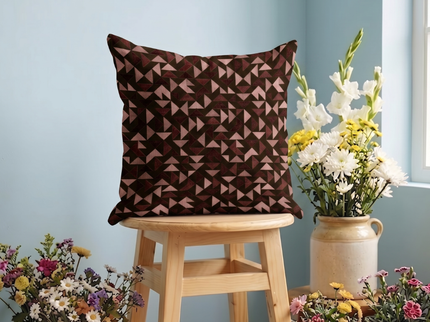 Multicolour geometric pattern velvet flock readymade cushion cover