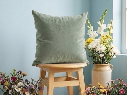 Olive Light Brown Colour Plain Velvet Readymade cushion cover