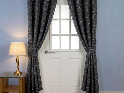Multicolour geometric pattern velvet flock readymade curtain