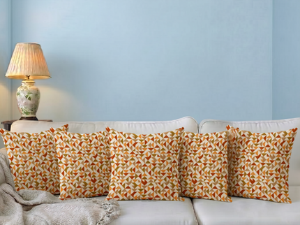 Multicolour geometric pattern velvet flock readymade cushion cover