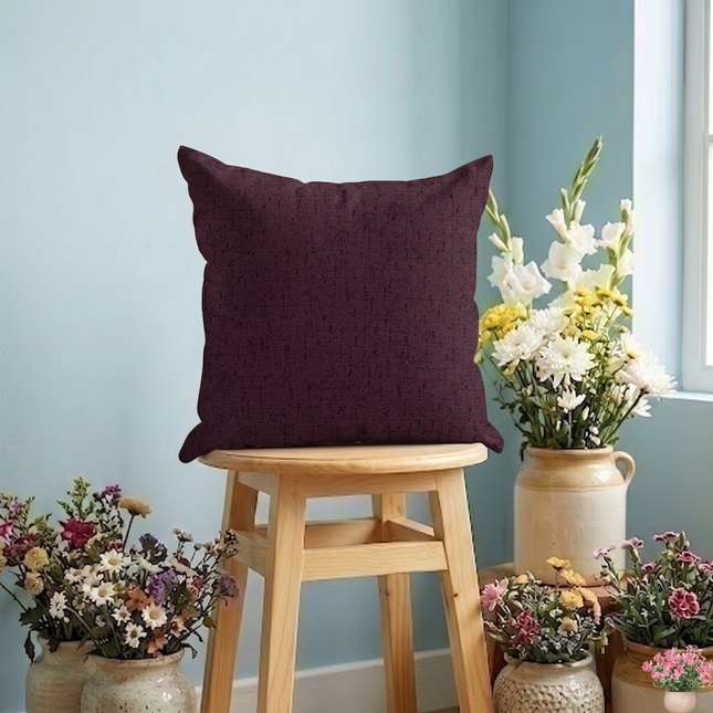 Earthy Mauve Colour Textured Suede Readymade cushion cover
