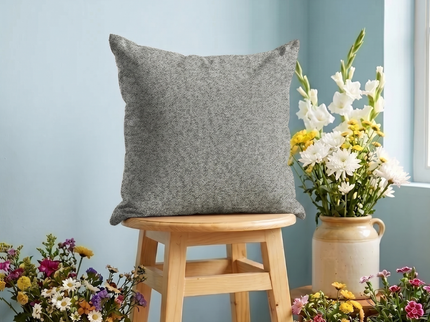 Grey colour textured pattern velvet flock readymade cushion cover