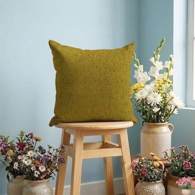 Mustard Yellow Colour Textured Suede Readymade cushion cover