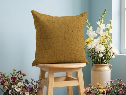 Ochre Golden Yellow Colour Textured Suede Readymade cushion cover