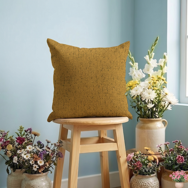 Ochre Golden Yellow Colour Textured Suede Readymade cushion cover