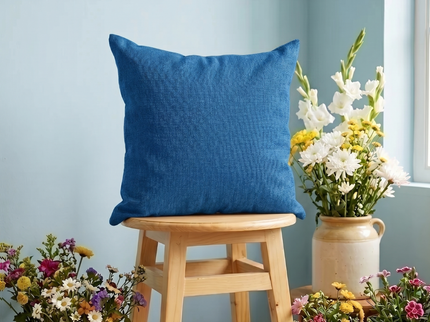 Grey colour textured plain velvet flock readymade cushion cover