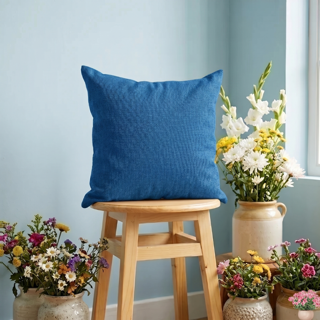 Grey colour textured plain velvet flock readymade cushion cover