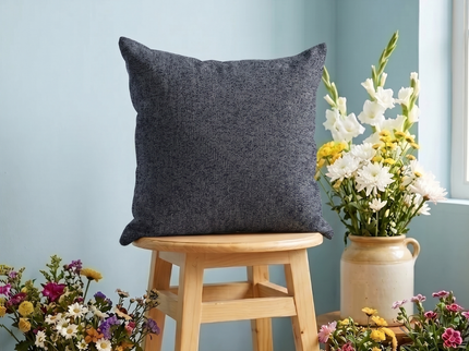 Navy blue colour textured plain velvet flock readymade cushion cover