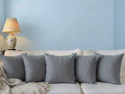 Charcoal grey colour textured pattern velvet flock readymade cushion cover
