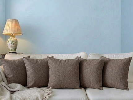 Rust colour textured weave pattern velvet flock readymade cushion cover