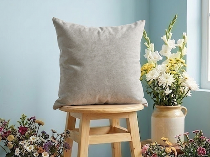 Desert Brown Colour Textured Velvet Flock Readymade cushion cover