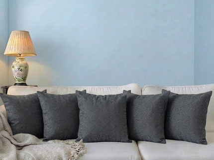 Black colour textured pattern velvet flock readymade cushion cover