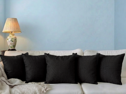 Dark charcoal colour textured pattern velvet flock readymade cushion cover