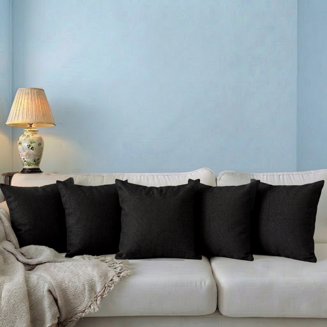 Dark charcoal colour textured pattern velvet flock readymade cushion cover