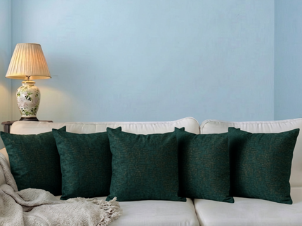 Teal green colour textured pattern velvet flock readymade cushion cover