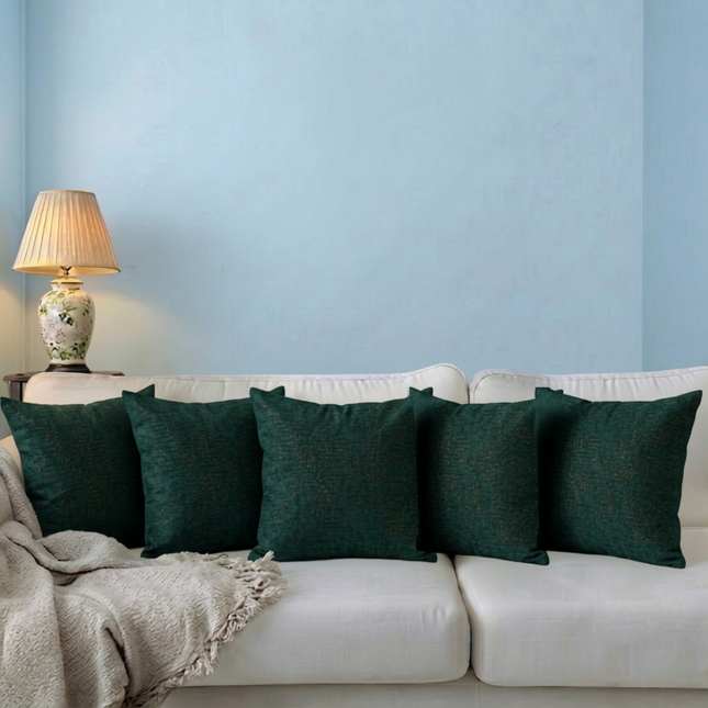 Teal green colour textured pattern velvet flock readymade cushion cover