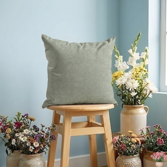 Stone Beige Colour Textured Velvet Flock readymade cushion cover