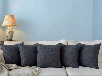 Navy blue colour textured velvet flock readymade cushion cover