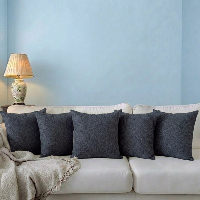 Navy blue colour textured plain velvet flock readymade cushion cover