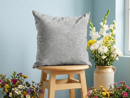 Light Cream Colour Textured Velvet Flock readymade cushion cover